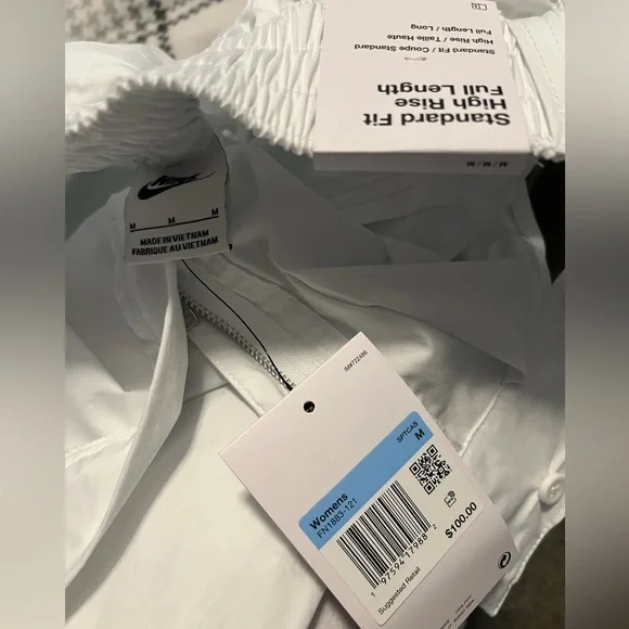 LONG Women's White Nike Wide-Leg Trouser Pants Size Medium - Picture 7 of 7